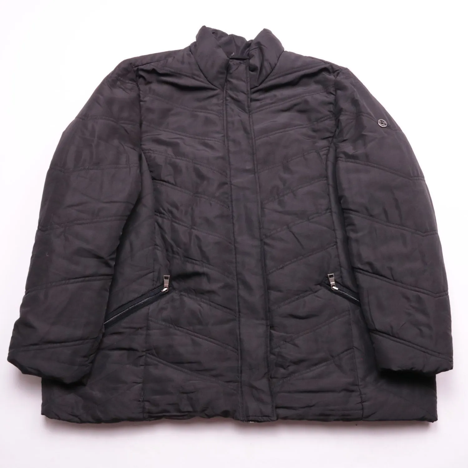 Чёрная стёганая куртка Borelli с высоким воротником, размер 50 (L/XL)